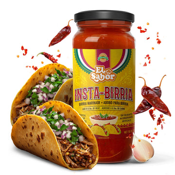 Insta-Birria - Gourmet Birria Marinade, Ready to Use. Just Add Meat and Water - 16oz Glass Jar for 5 lbs of Meat